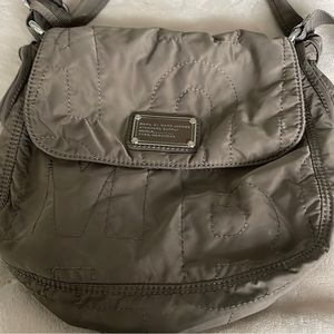 Marc by Marc Jacobs gray nylon monogram saddle crossbody bag